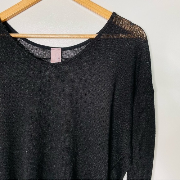 💫 Fishnet Grunge Slouchy Burnout Knit Sweater Top - Picture 3 of 5